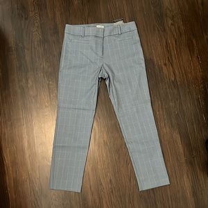 Blue and white ankle work dress pants